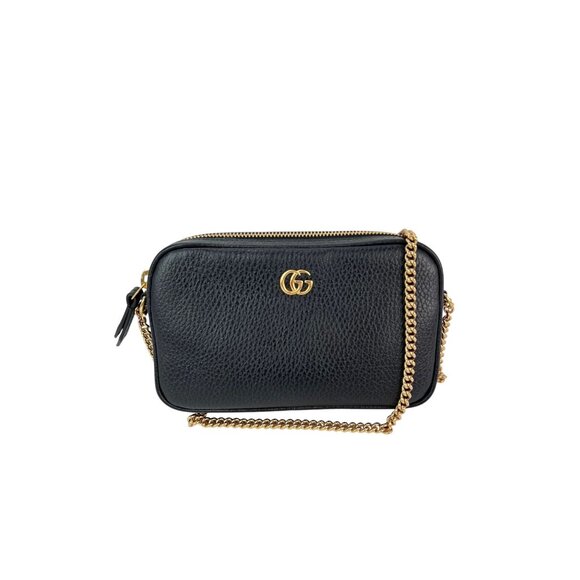 Gucci GG Marmont Super Mini lack Calfskin Crossbody Bag - Picture 1 of 9